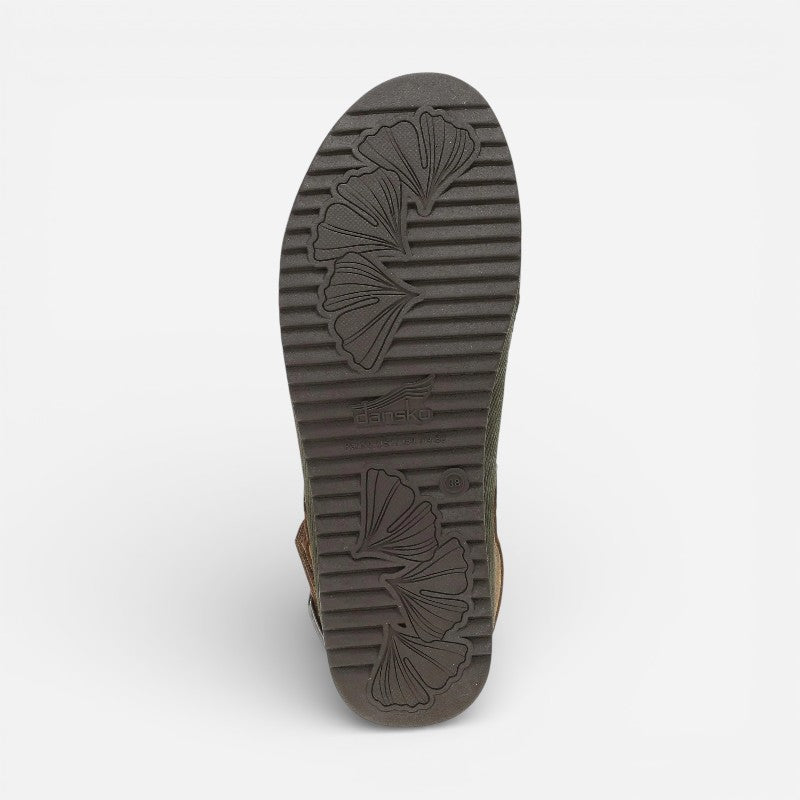 Merrin Olive Embossed Suede