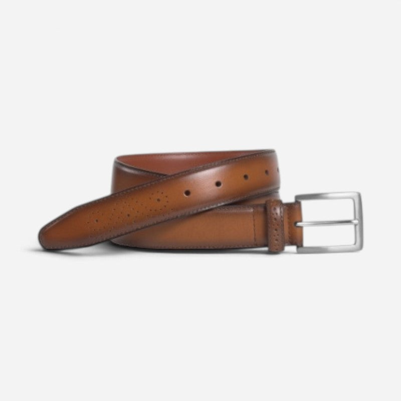 Feathered Edge Dress Belt Tan