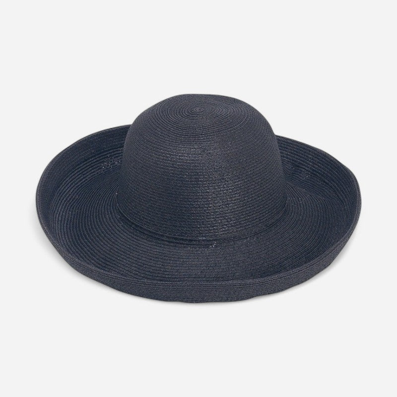 Tropical Classic Sewn Hat Paper Braid W/Self Trim Black