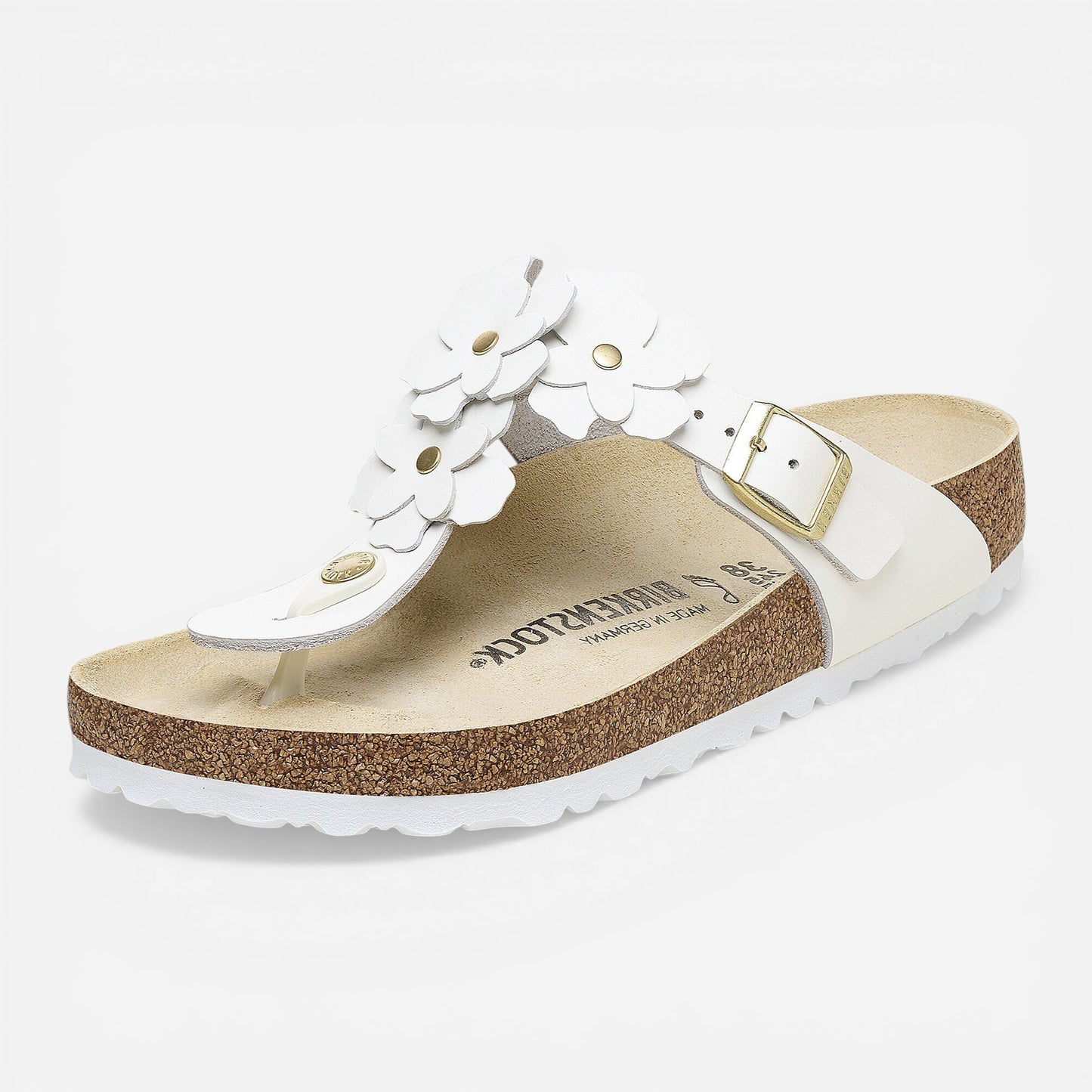 Gizeh Flowers White Leather Regular