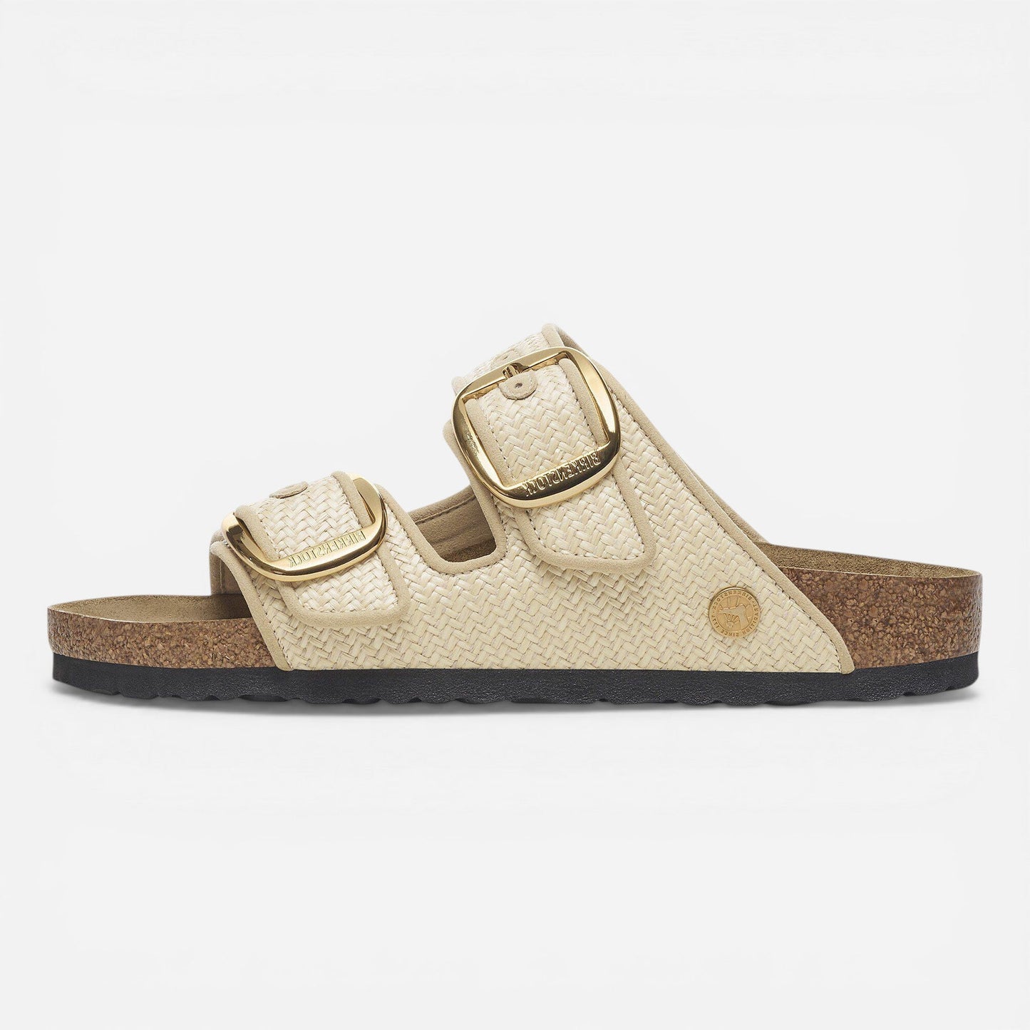 Arizona Big Buckle Raffia Textured/Leather Narrow