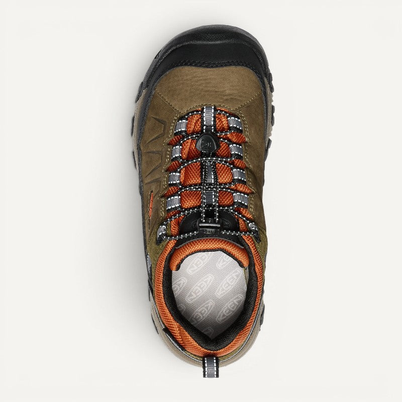 Big Kid's Targhee Iv Low Waterproof Dark Olive/Gold Flame
