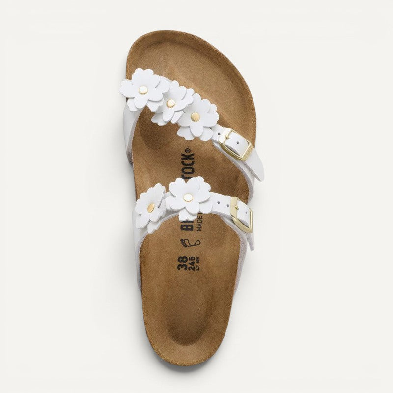 Mayari Flowers Leather White Regular