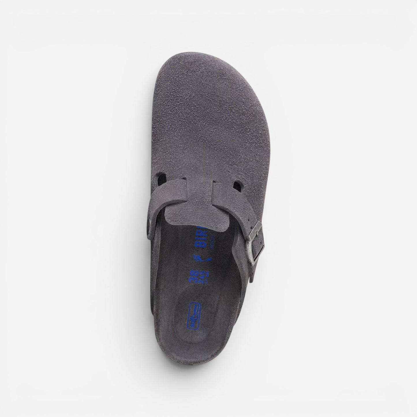 Boston Soft Footbed Charcoal Suede Leather Narrow