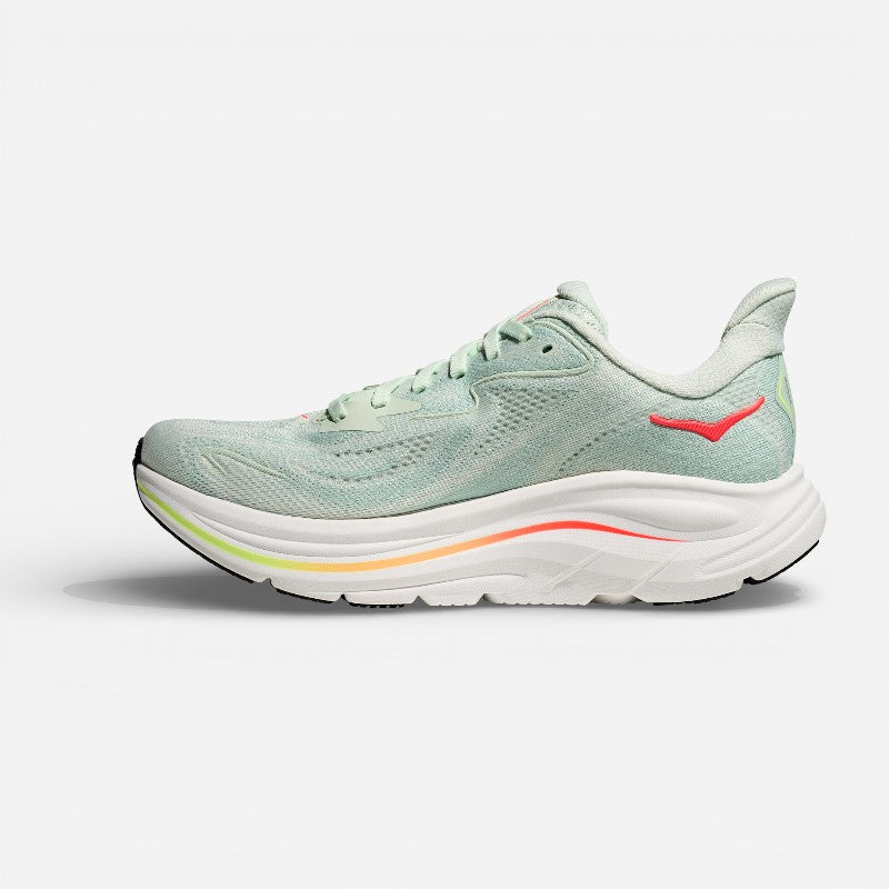WOMEN'S CLIFTON 10 SEAGLASS/NEONFLAME