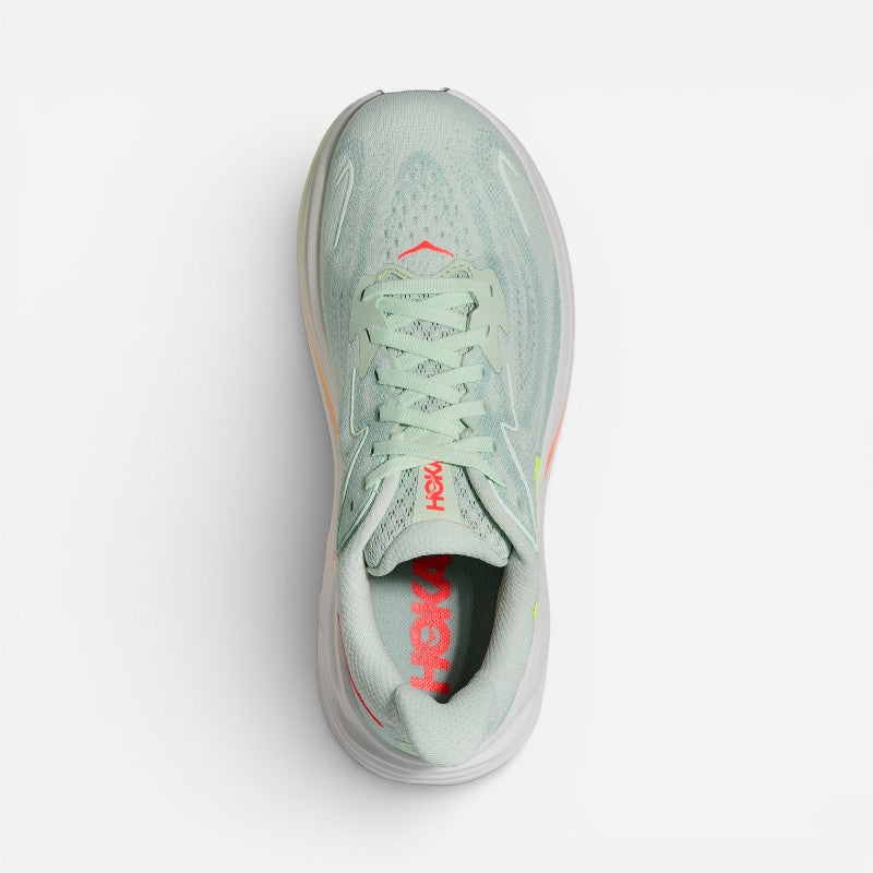 WOMEN'S CLIFTON 10 SEAGLASS/NEONFLAME
