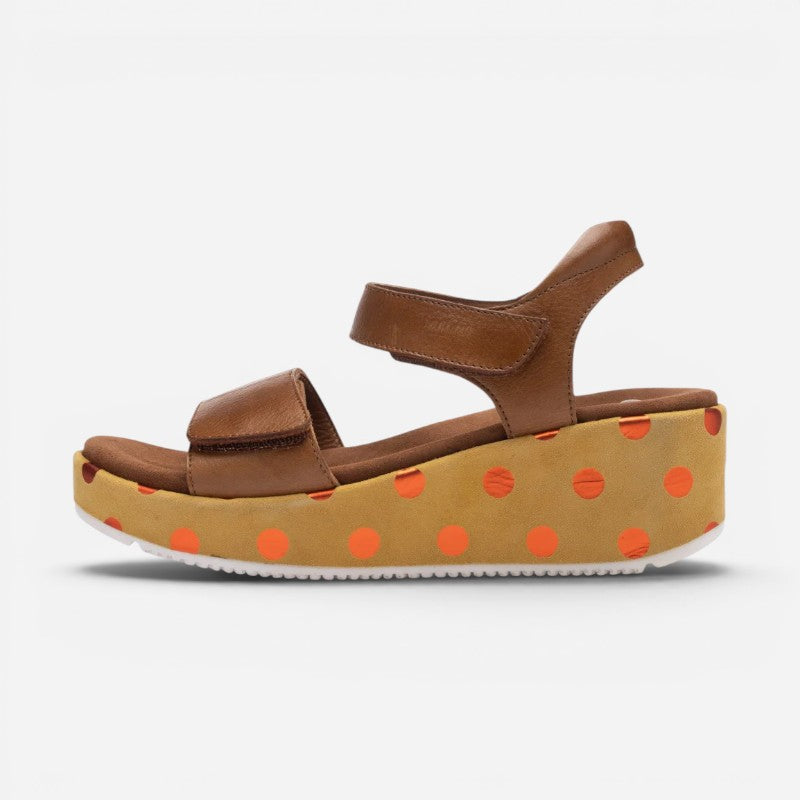 Rosepetal Cognac/Orange Polka Dot