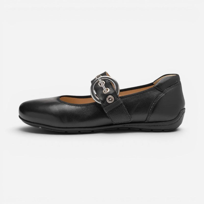 Begonia Black Calf Leather