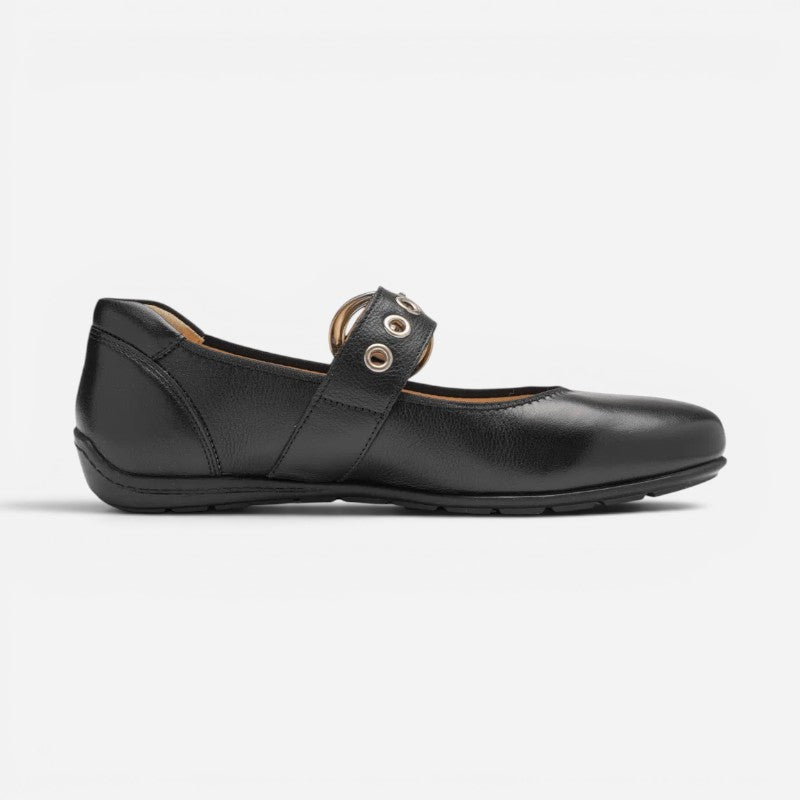Begonia Black Calf Leather