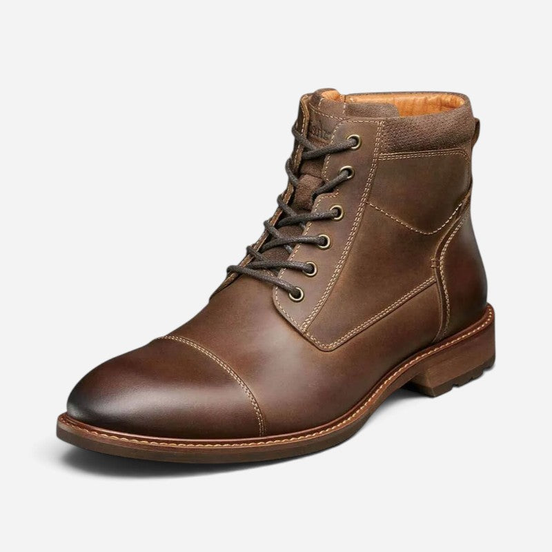 Men's Lodge Cap Toe Lace Up Boot Brown Crazy Horse