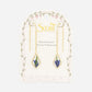 Pressed Flower Thread Earrings Purple Cornflower/Gold