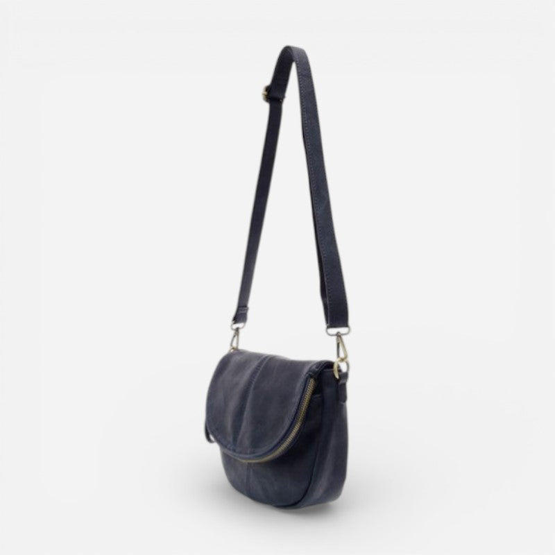 Helene Small Saddle Crossbody Navy