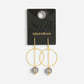 Refined Glass Drop Earrings Smoke/Gold
