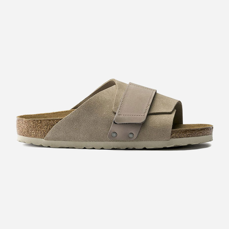 Kyoto Taupe Suede And Nubuck Leather Narrow