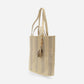 Jude Double Handle Tassel Jute Fiber Tote Neutral Stitched Stripe