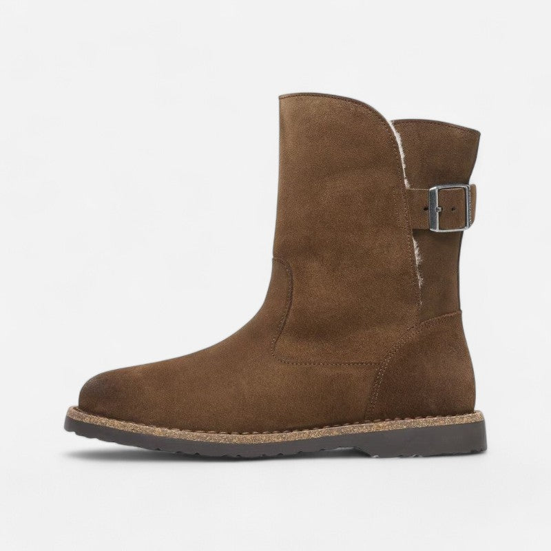 Uppsala Shearling Dark Tea Suede Leather Regular