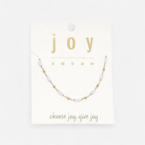 16 Bar Beads Necklace White"