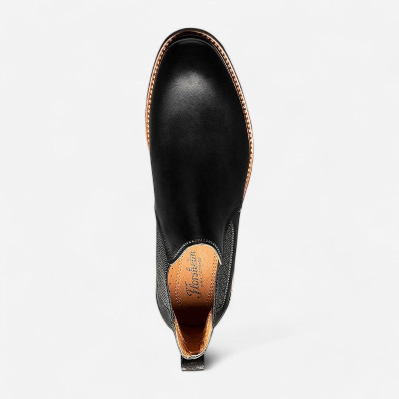 Men's Lodge Plain Toe Gore Black Charcoal