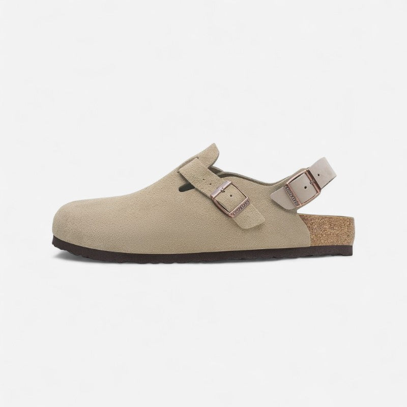 Tokio Taupe Suede Leather Narrow