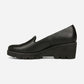 Willa Wedge Black Leather