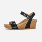 Lexa Cork Wedge Black