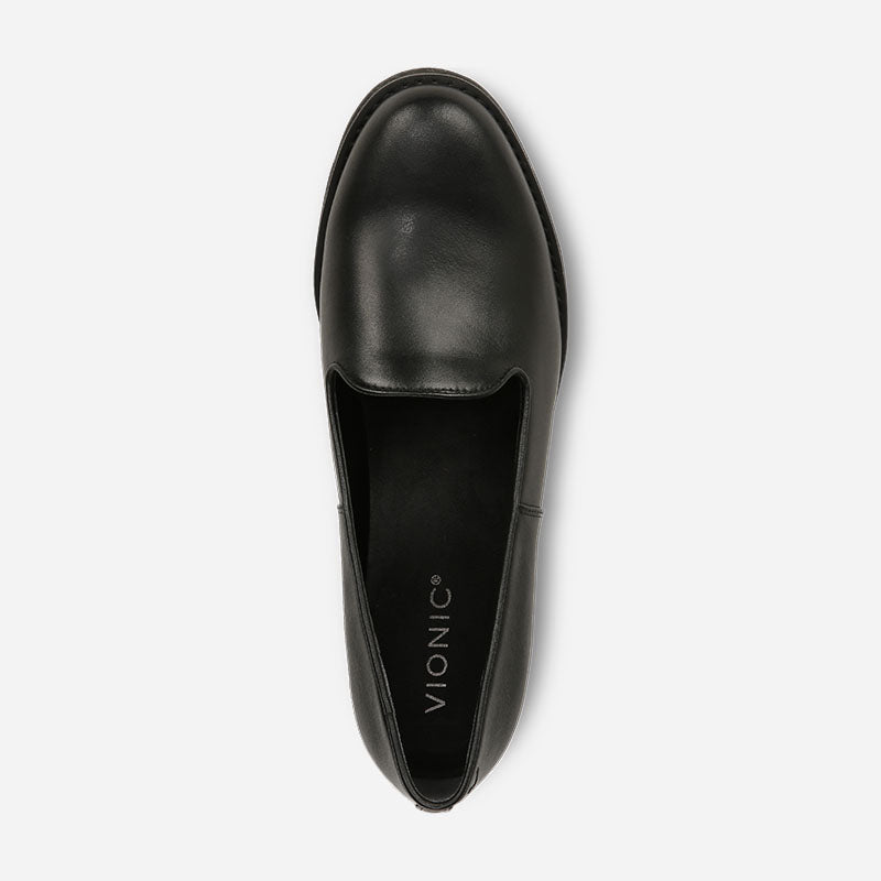 Willa Wedge Black Leather