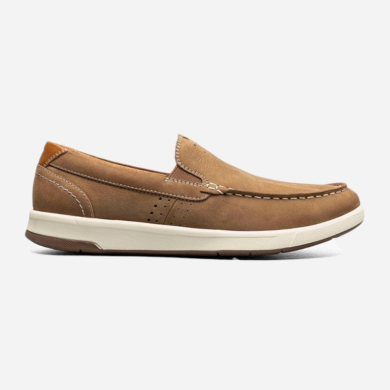 Men's Crossover Moc Toe Slip On Mushroom Nubuck/Cognac Milled
