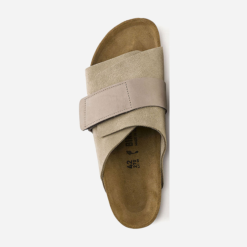 Kyoto Taupe Suede And Nubuck Leather Narrow