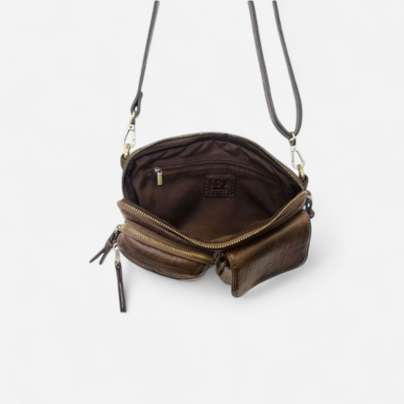 Kendra Cargo Pocket Sling Crossbody Dark Brown