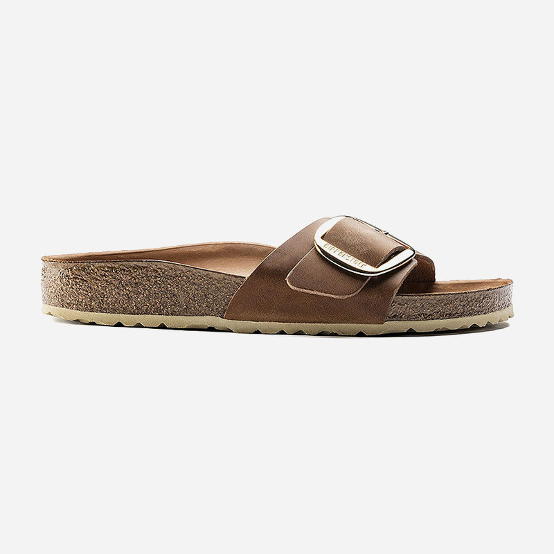 Madrid Big Buckle Cognac Oiled Leather Narrow