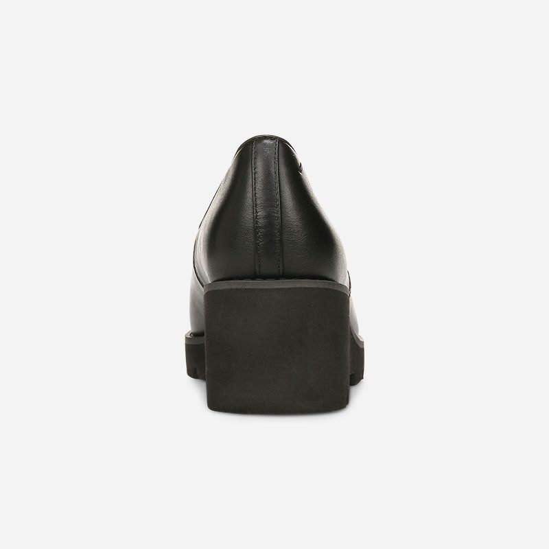 Willa Wedge Black Leather