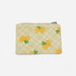 Penny Printed Mini Travel Wallet Lime Plaid Lemons