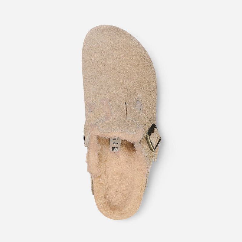 Boston Shearling Taupe Sandcastle Suede Leather Regular