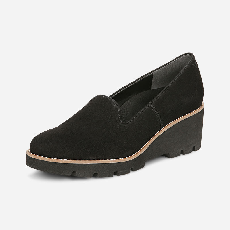 Willa Wedge Black Suede